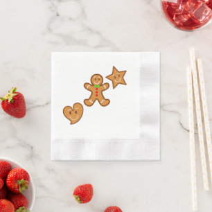 Serviette En Papier Pals de gingerbread de Noël colorés et mignons