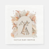 Serviette En Papier Pampas botanique herbe girafe moderne safari chic (Devant)