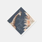 Serviette En Papier Pampas botanique herbe girafe safari marine bleu m (Coin)