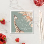 Serviette En Papier Pampas botanique herbe girafe safari sauge vert (En situation)