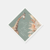 Serviette En Papier Pampas botanique herbe girafe safari sauge vert (Coin)