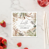 Serviette En Papier Pampas d'anniversaire eucalyptus moderne boho papi (En situation)