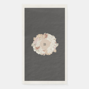 Serviette En Papier Pampas de charbon Mariage de monogramme de crème d