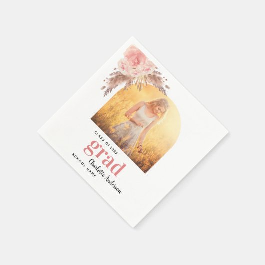 Serviette En Papier Pampas de finition herbe photo blush arch (Coin)