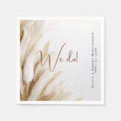 Serviette En Papier Pampas d'or floral bohème rustique (Devant)