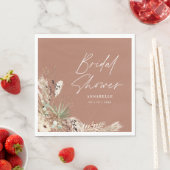 Serviette En Papier Pampas douche nuptiale herbe moderne boho élégant (En situation)