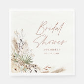 Serviette En Papier Pampas douche nuptiale herbe moderne boho élégant (Devant)