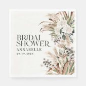Serviette En Papier Pampas douche nuptiale herbe moderne élégant natur (Devant)