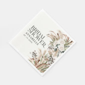 Serviette En Papier Pampas douche nuptiale herbe moderne élégant natur (Coin)