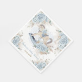 Serviette En Papier Pampas Grass Blue Floral Rocse Baby shower (Coin)