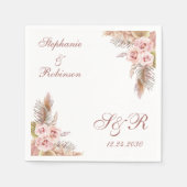 Serviette En Papier Pampas Grass Boho Mariage Cocktail Papier (Devant)