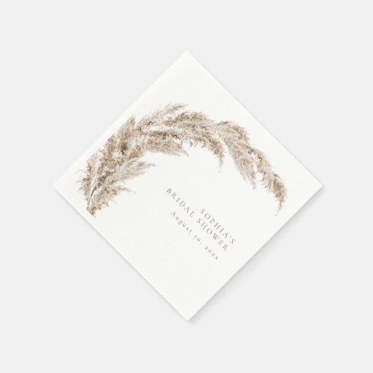 Serviette En Papier Pampas Grass Boho Minimal (Coin)