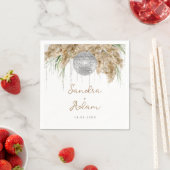 Serviette En Papier Pampas Grass Disco Ball Boho Mariage (En situation)