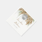 Serviette En Papier Pampas Grass Disco Ball Boho Mariage (Coin)