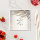 Serviette En Papier Pampas Grass et Mariage Boho verdoyant (En situation)