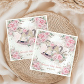 Serviette En Papier Pampas Grass rose Floral Rocse Baby shower