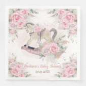 Serviette En Papier Pampas Grass rose Floral Rocse Baby shower (Devant)