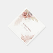 Serviette En Papier Pampas Grass Terracotta Aquarelle Mariage (Coin)