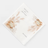 Serviette En Papier Pampas Grass Terracotta Floral Mariage Réception (Coin)