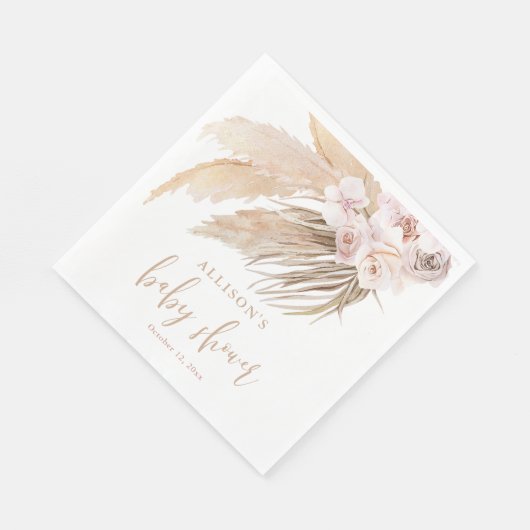 Serviette En Papier Pampas herbe boho baby shower bohème serviettes (Coin)