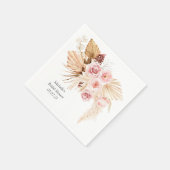 Serviette En Papier Pampas herbe Boho Floral élégant douche nuptiale (Coin)
