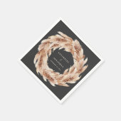 Serviette En Papier Pampas naturel moderne bohème pampas herbe mariage (Coin)