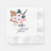 Serviette En Papier Pampas rose Grass et Fête des mariées en plumes (Devant)