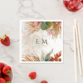 Serviette En Papier Pampas Tropical Grass Terracotta Mariage (En situation)