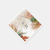 Serviette En Papier Pampas Tropical Grass Terracotta Mariage (Coin)