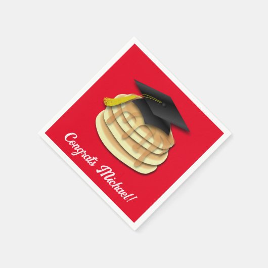 Serviette En Papier Pancake Brunch Graduation Party Invitation (Coin)