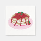 Serviette En Papier Pancakes aux fraises Papier alimentaire savoureux  (Devant)