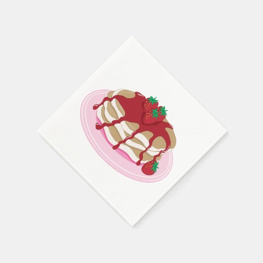 Serviette En Papier Pancakes aux fraises Papier alimentaire savoureux  (Coin)