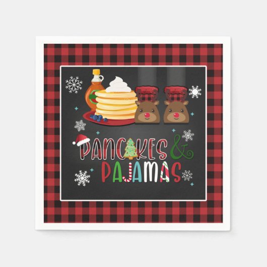 Serviette En Papier Pancakes & Pyjamas Noël fête Napkin (Devant)