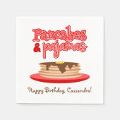 Serviette En Papier Pancakes rouges et pyjamas fête d'anniversaire (Devant)