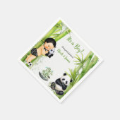 Serviette En Papier Panda Bamboo Thème Baby Boy Black White Green (Coin)