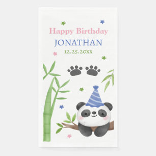 Serviette En Papier Panda Bear Bambou Vert Enfants Anniversaire