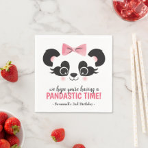 Panda Bear Filles roses fête d'anniversaire