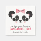 Serviette En Papier Panda Bear Filles roses fête d'anniversaire (Devant)
