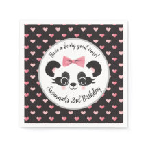 Panda Bear Filles roses fête d'anniversaire