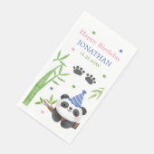 Serviette En Papier Panda Bear Green Bamboo Kids Birthday  (Coin)