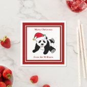 Serviette En Papier Panda Bear Noël mignon Custom Red Party (En situation)