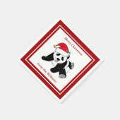 Serviette En Papier Panda Bear Noël mignon Custom Red Party (Coin)