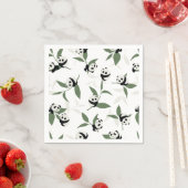 Serviette En Papier Panda Cute Jouer Jardin De Bambou (En situation)