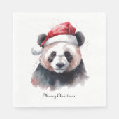 Serviette En Papier Panda de Noël, personnalisable (Devant)