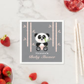 Serviette En Papier Panda en bambou rose dans le Baby shower des plong (En situation)