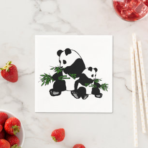 Serviette En Papier Panda en pleine croissance