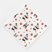 Serviette En Papier Panda fofo com morango (Coin)