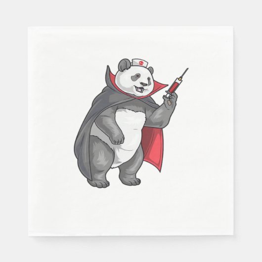 Serviette En Papier Panda Halloween Vampire infirmière T-shirt surdime (Devant)
