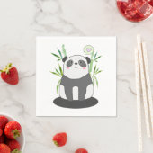Serviette En Papier Panda noir et blanc mignonne en Bambou (En situation)
