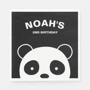 Serviette En Papier Panda Papier serviettes, Panda fête d'anniversaire